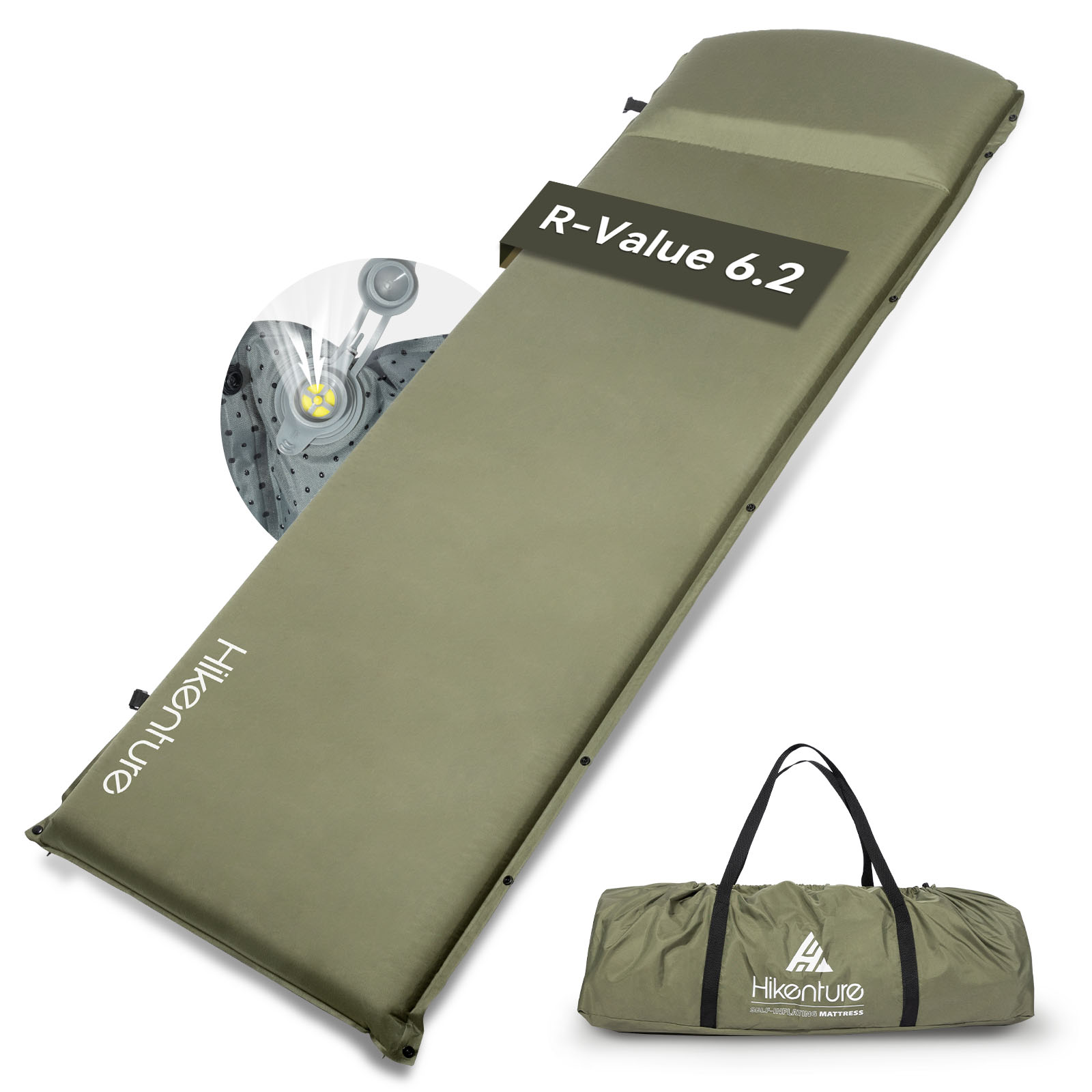 楽天市場】HIKENTURE インフレーターマット【R値6.2・極厚8cm・10s自動