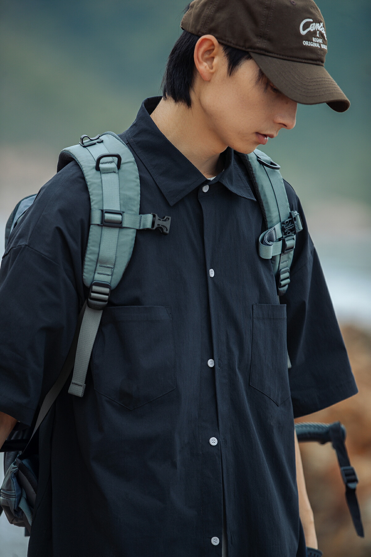 楽天市場】シャツ メンズ 半袖 ナイロンシャツ ストレッチ ポケット