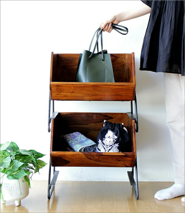 楽天市場】収納ボックス 木製 アイアン おしゃれ スタッキング 収納