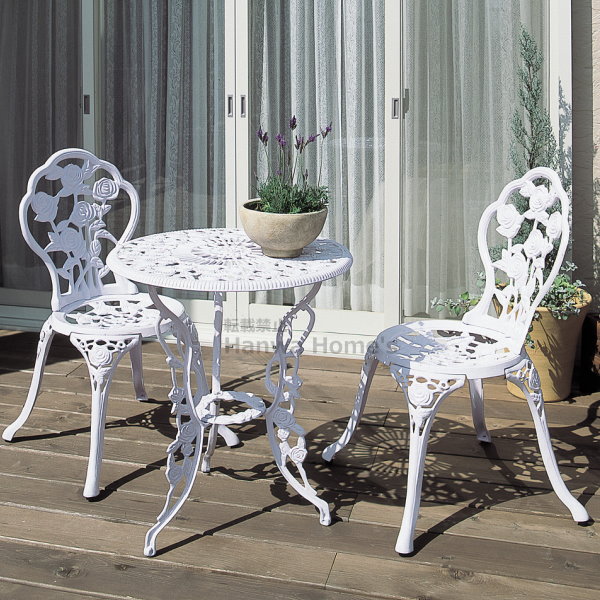 楽天市場】ガーデンファニチャーセット テーブルセット ローズ 3点