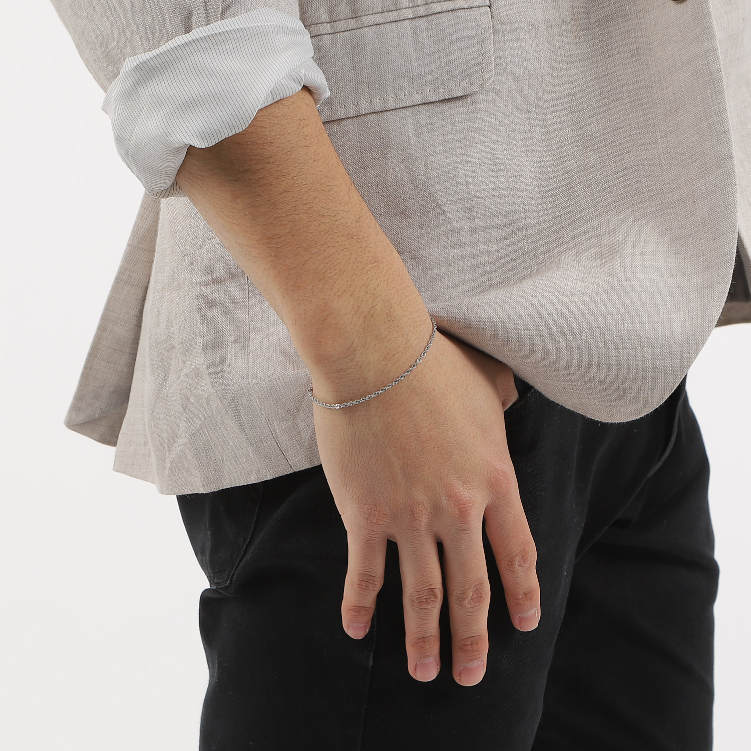 楽天市場】ブレスレット プラチナ パイプロープ チェーン 幅2mm 18cm