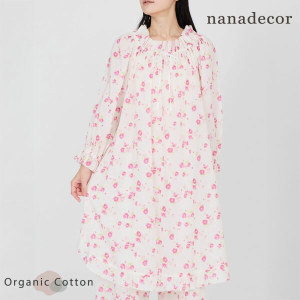 nanadecor ナナデコール コットンシルクブラ M ピンク nanadecor(ナナデコール)のオーガニックコットンVネックカーディガン