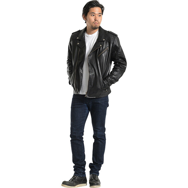 楽天市場】【在庫有り】 WIDE SOURCE 本牛革(COW) 革ジャン ダブル