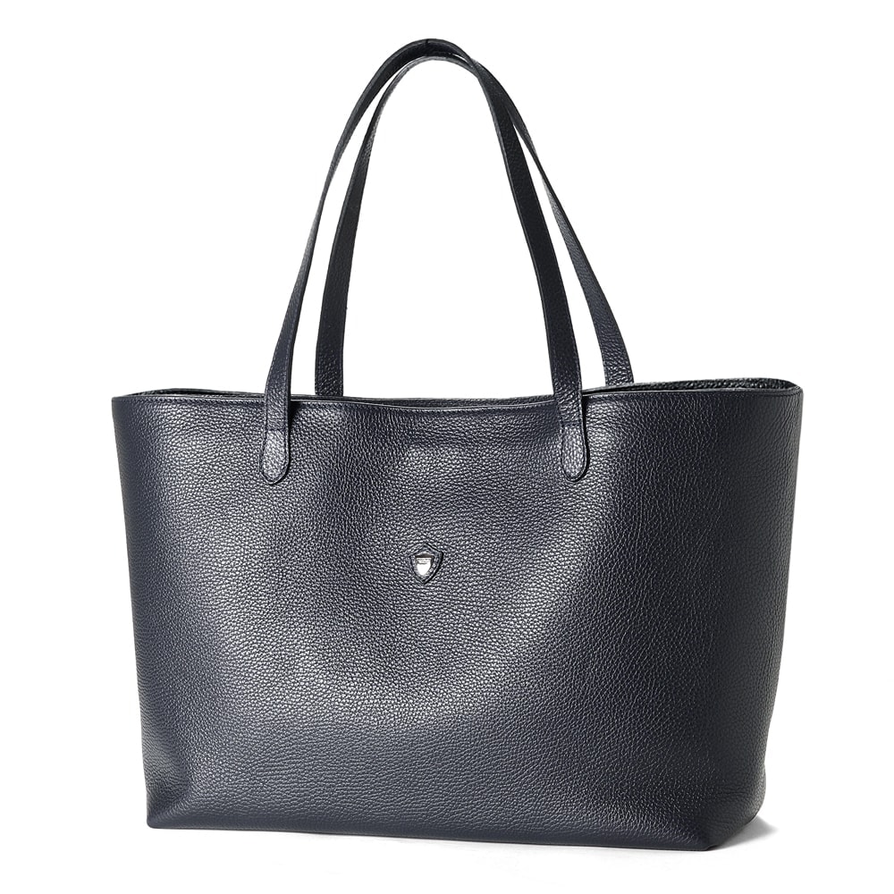 ★美品★シャンポールセリエ レザー トートバッグ シュリンクレザー グレー CHAMBORD SELLIER（シャンボールセリエ）BUSSE シュリンクレザートート