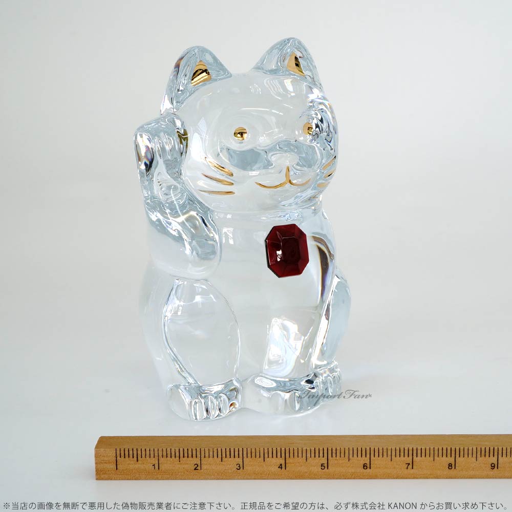 楽天市場】バカラ クリスタル 招き猫 レッドオクトゴン ラッキー