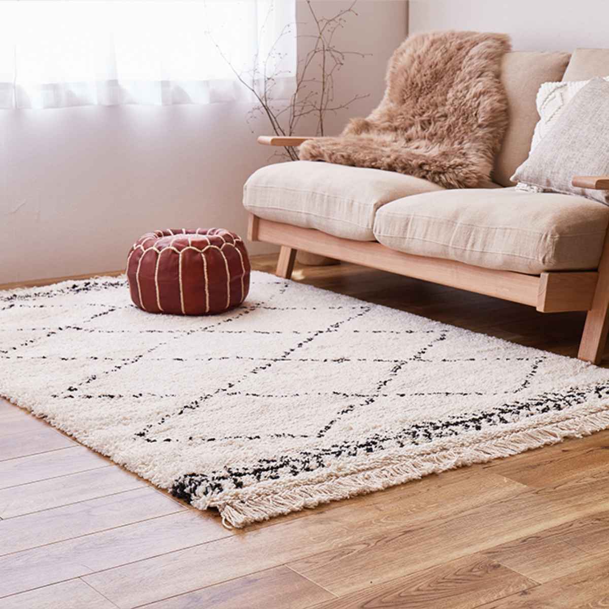 楽天市場】ラグ ベルギー製 ウィルトンラグ BOHO ベニワレン 135×190cm