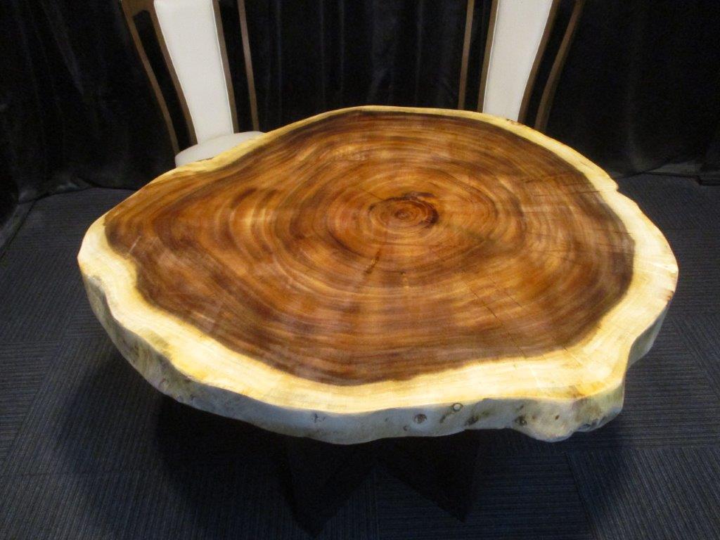 楽天市場】# 878□ モンキーポッド 丸テーブル 輪切り 一枚板