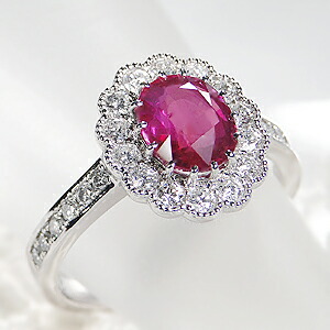 楽天市場】【鑑別書付】pt900 ルビー＆ダイヤモンドリング 指輪 リング