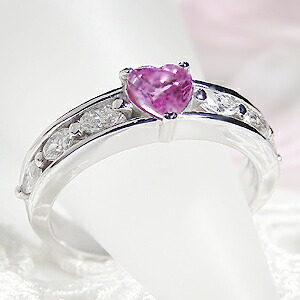 楽天市場】K18YG/WG/PG ピンクサファイヤ ダイヤモンド ハート リング