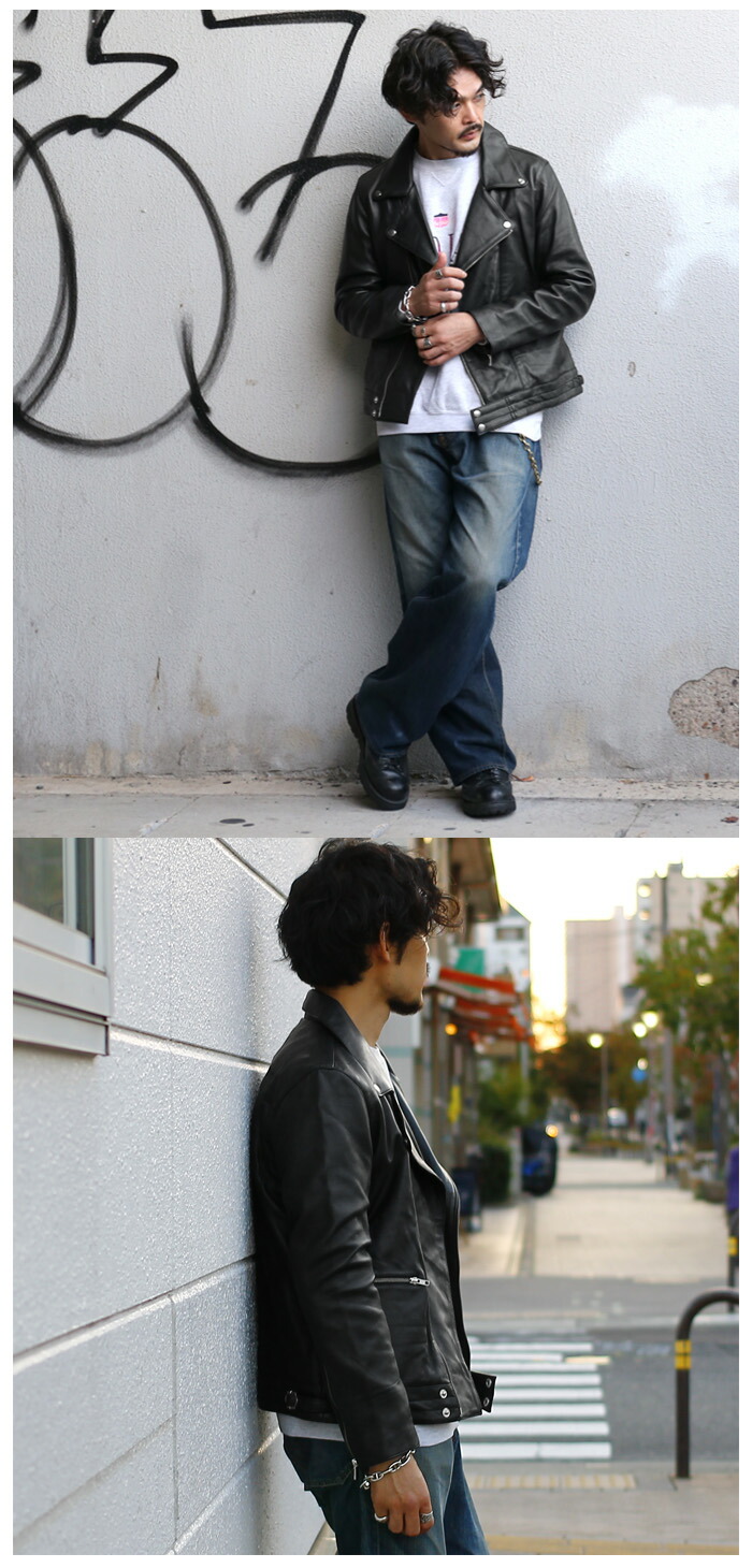 楽天市場】【3/11まで！10％オフ】レザージャケット ライダース ダブル