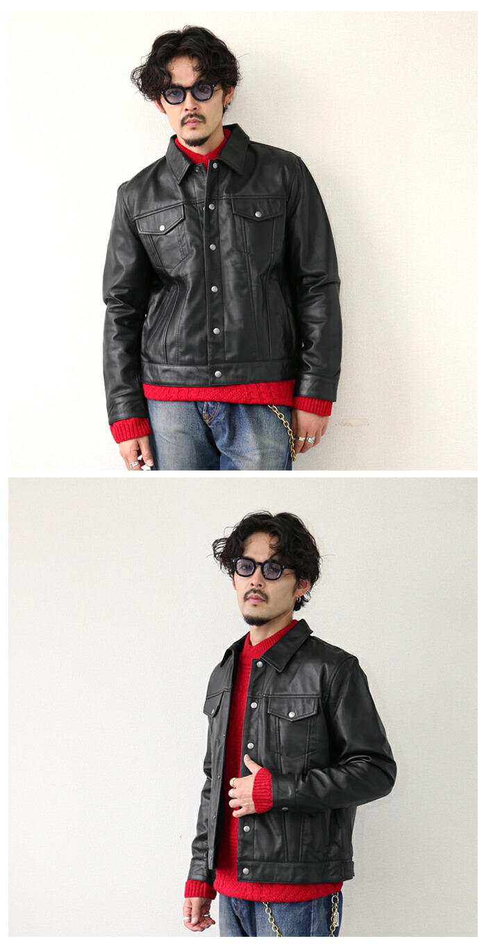 楽天市場】レザージャケット トラッカージャケット Gジャン 3rd