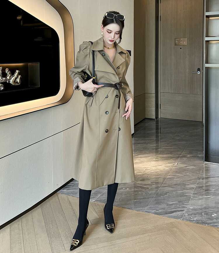 楽天市場】【FINAL ONE】トレンチコート ベルト付き ダブルボタン 無地