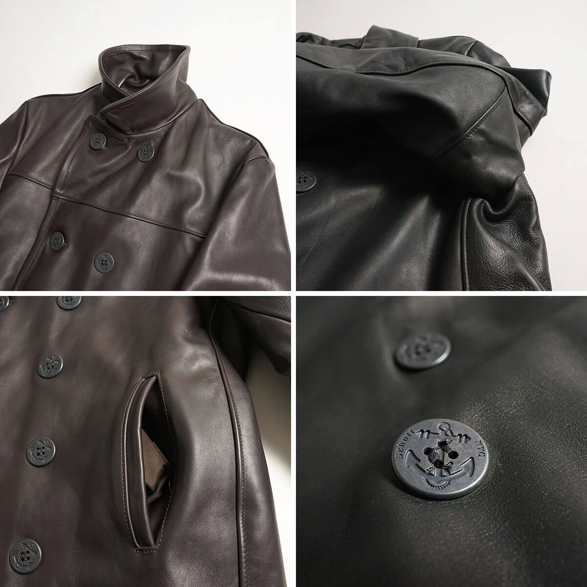 楽天市場】ショット SCHOTT 140 メンズ レザー ダブル ピーコート