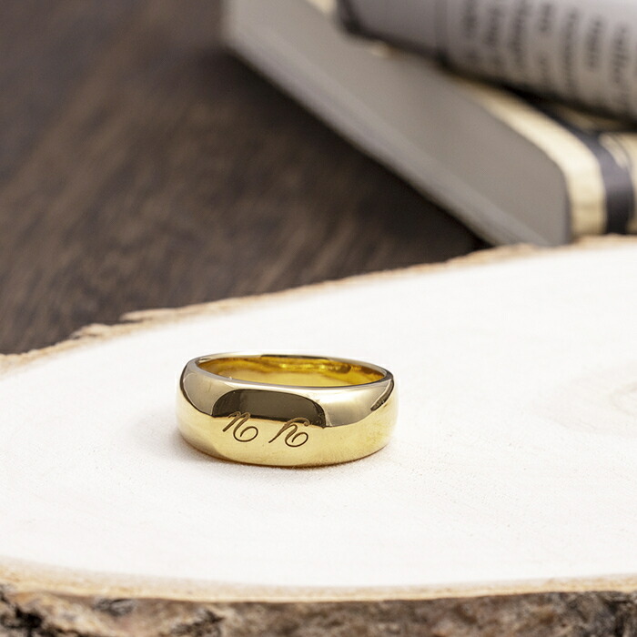 楽天市場】18k 18金 印台 ゴールド メンズ リング イニシャル 刻印