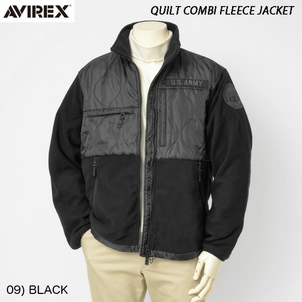 楽天市場】AVIREX アヴィレックス QUILT COMBI FLEECE JACKET キルト