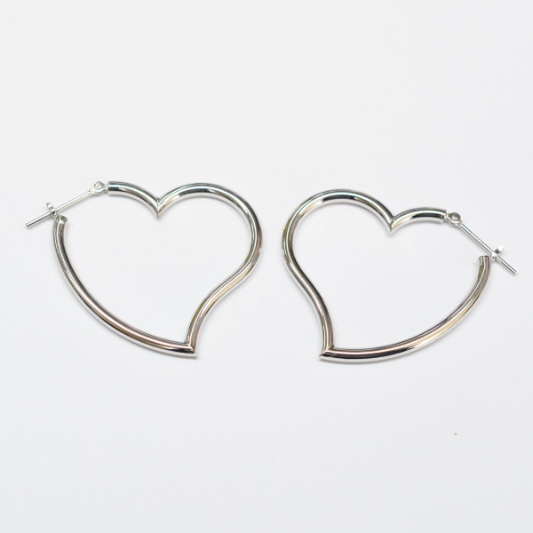 ピアス k14WG ハートフープピアス 1ペア 18金 18k K18 ピアス 14金