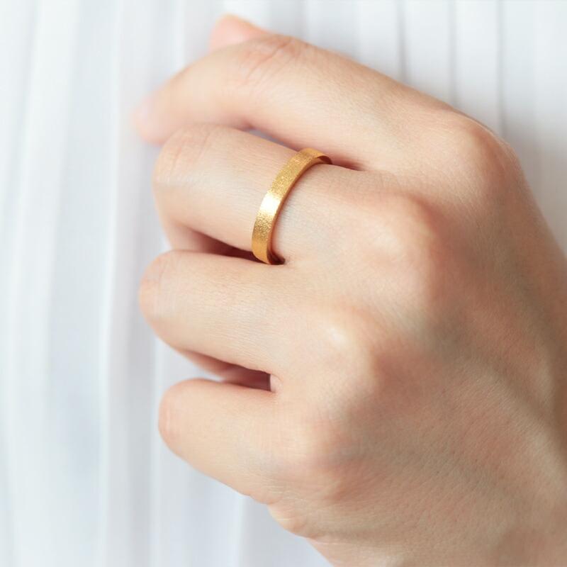 楽天市場】K24 純金 ゴールド リング 3mm 【6～13号】 艶消し 指輪 24k