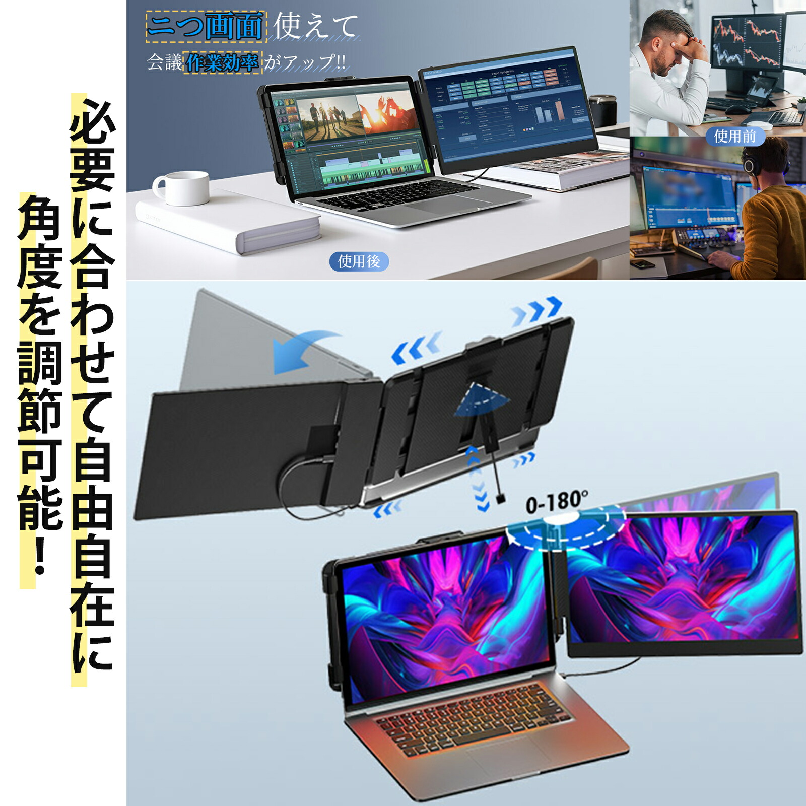 楽天市場】デュアルモニター モバイルモニター 14インチ ディスプレイ