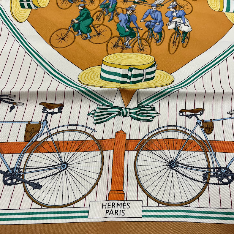 楽天市場】エルメス(HERMES) カレ70 LES BECANES 自転車 スカーフ