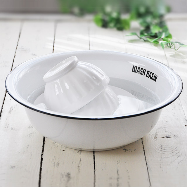 楽天市場】Homestead ホーロー 洗面器 ウォッシュベイシン ホワイト