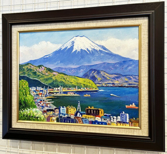 楽天市場】「清水港より富士」羽沢清水（F6サイズ油彩画[油絵]直筆