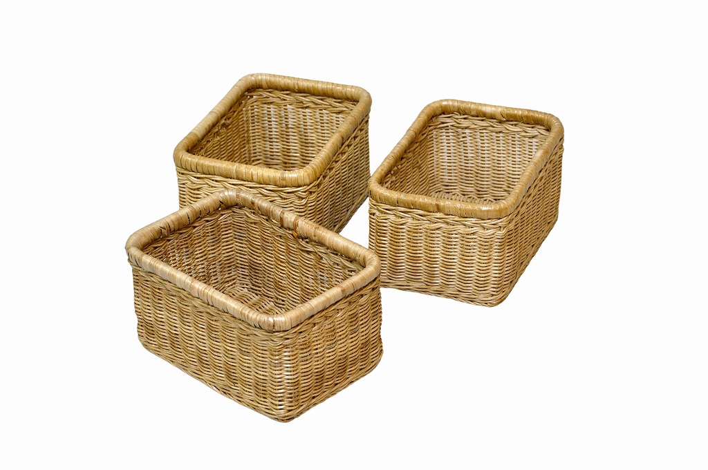 楽天市場】【送料無料】ラタンマルチバスケット (3個組) | ラタン製