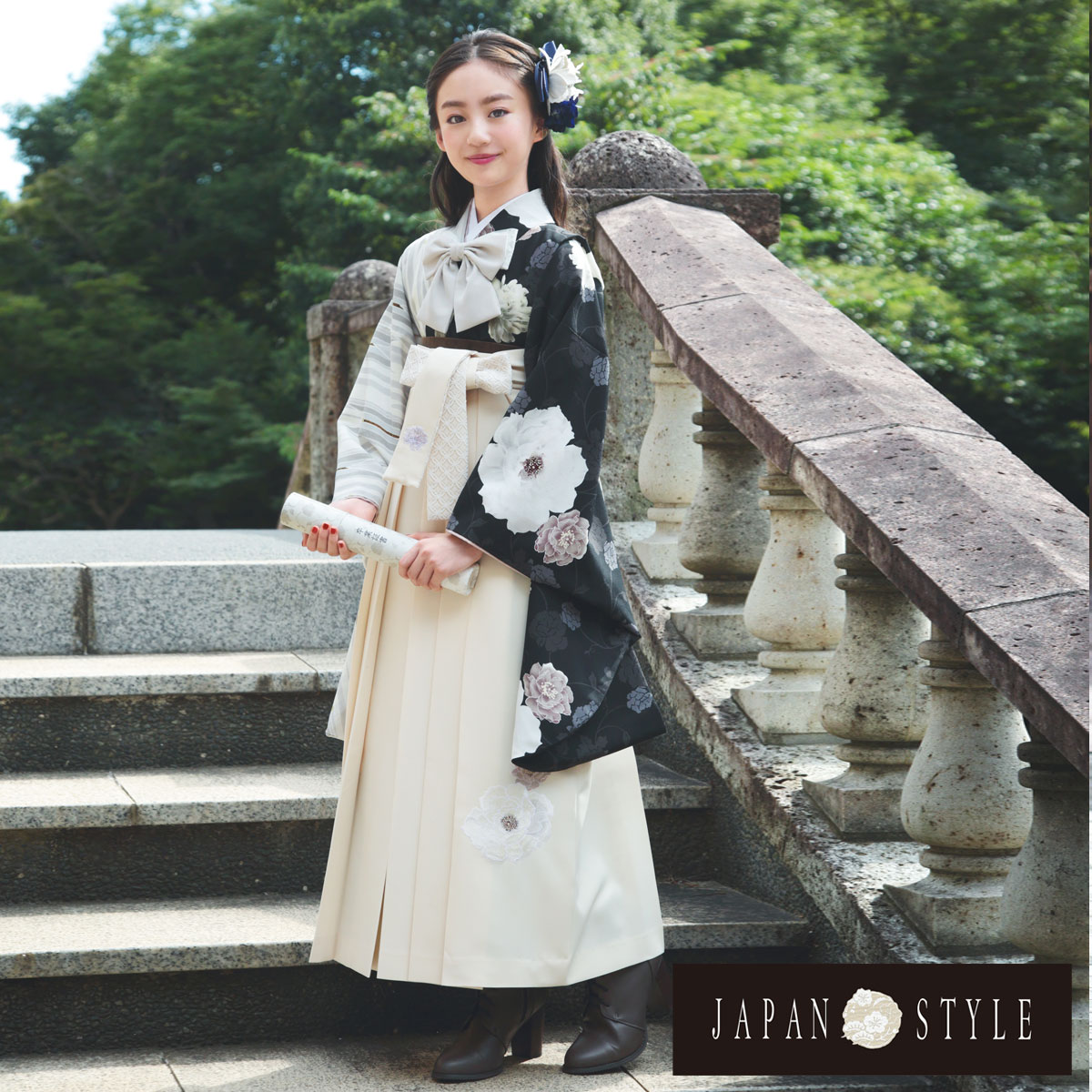 楽天市場】【レンタル】JAPAN STYLE ジュニア 二尺袖 着物 袴 フル