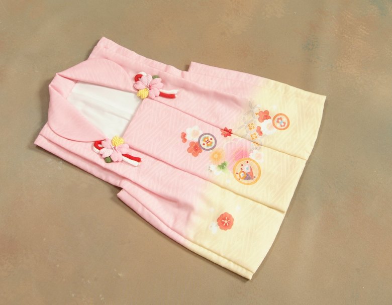 楽天市場】七五三 被布 着物 3歳 マユミブランド ピンク地裾黄色