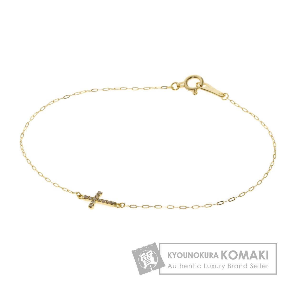 楽天市場】アガット クロス ダイヤモンド ブレスレット K18イエロー