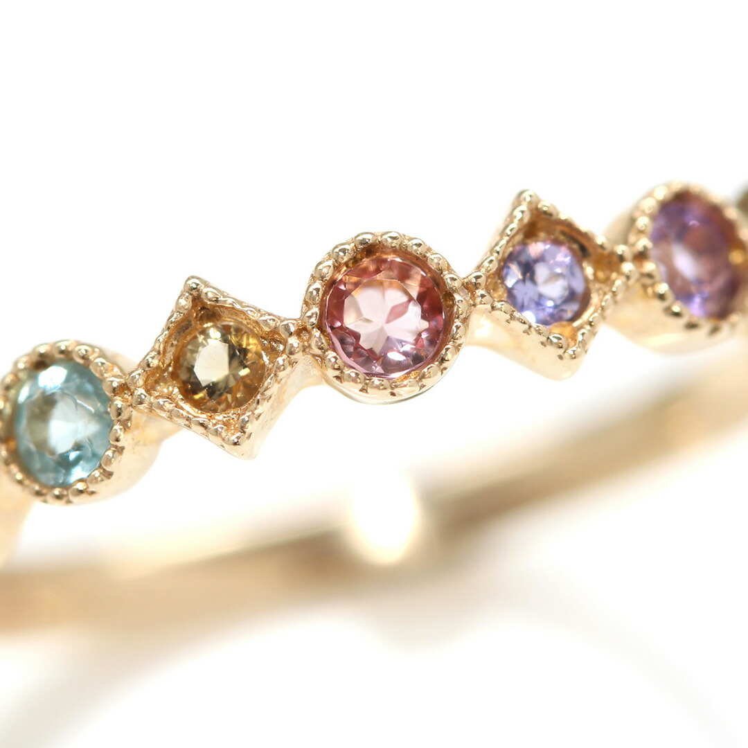 楽天市場】虹色 マルチカラーストーン K10 カラーゴールド ハーフ