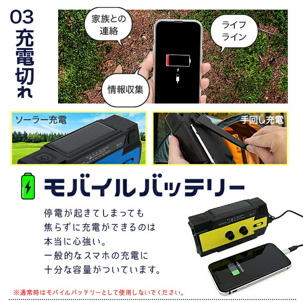 楽天市場】防災ラジオ 多機能 手回し ソーラー 【1年保証】 充電