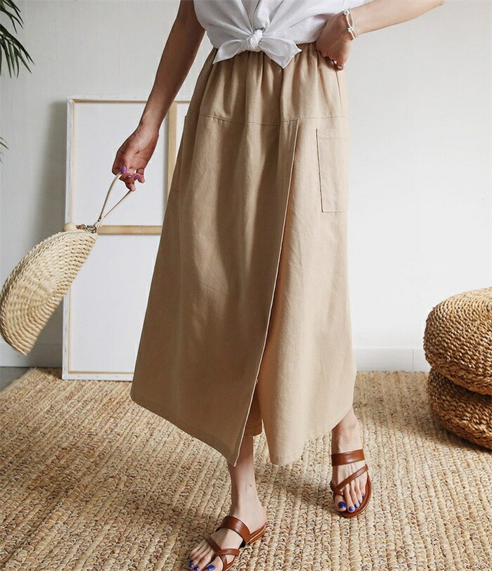 楽天市場】スカート風 パンツ レディース ガウチョパンツ ラップ