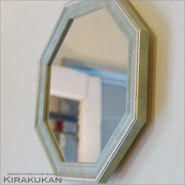 楽天市場】【スーパーセール価格】 鏡 壁掛け ヴィンテージ 八角ミラー