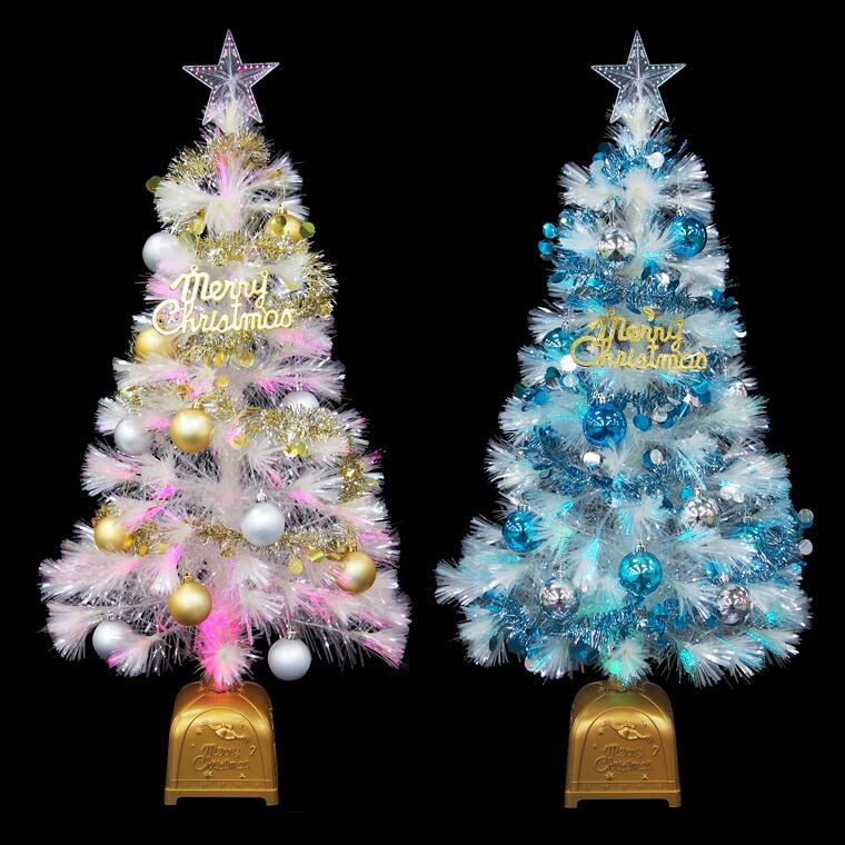 楽天市場】クリスマスツリーセット90cmホワイト ファイバーツリー 北欧
