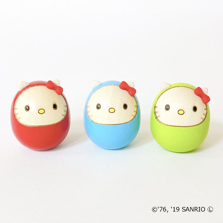 楽天市場】ハロ−キティ だるま こけし 【黄緑・水色・赤】 キティ