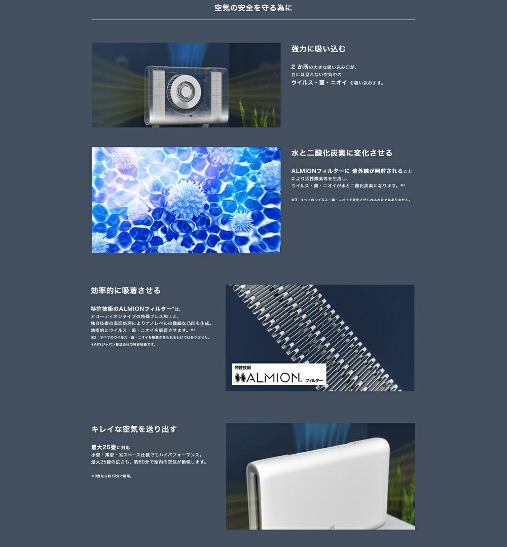 楽天市場】【アウトレット 箱不良】JVC 光触媒 除菌 脱臭機 fresair WL