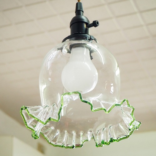 楽天市場】縁のフリルガラスランプシェード 0140レトロ 電傘 電笠