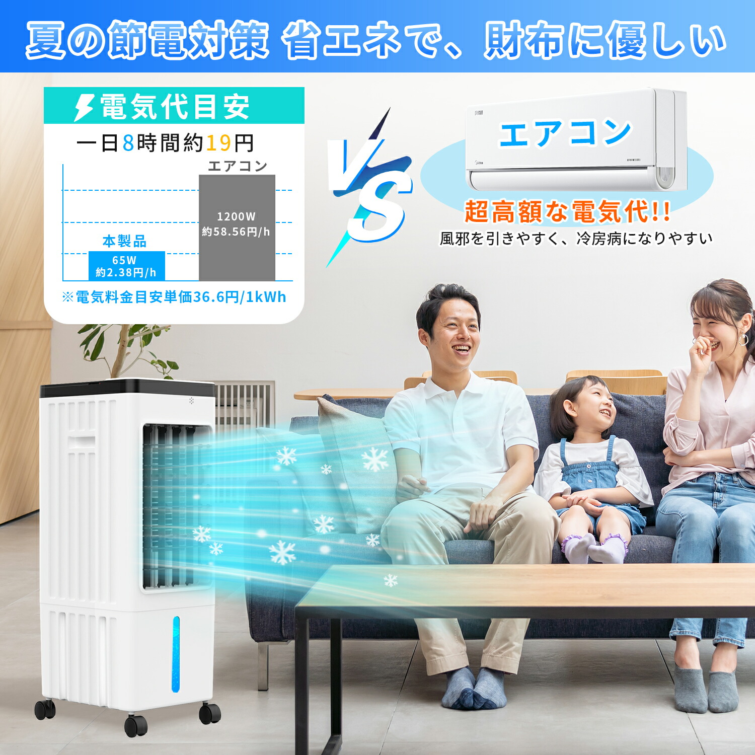 楽天市場】冷風機 冷風扇 扇風機 強力 省エネ 強力冷風 冷風 1秒冷却