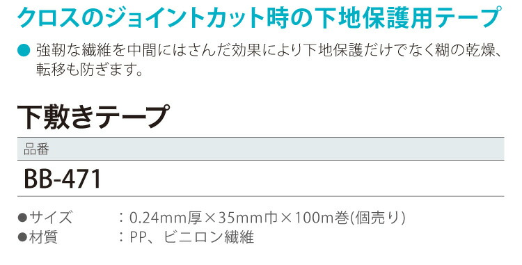 楽天市場】サンゲツ 下敷きテープ 下地保護用 ベンリダイン BB-471