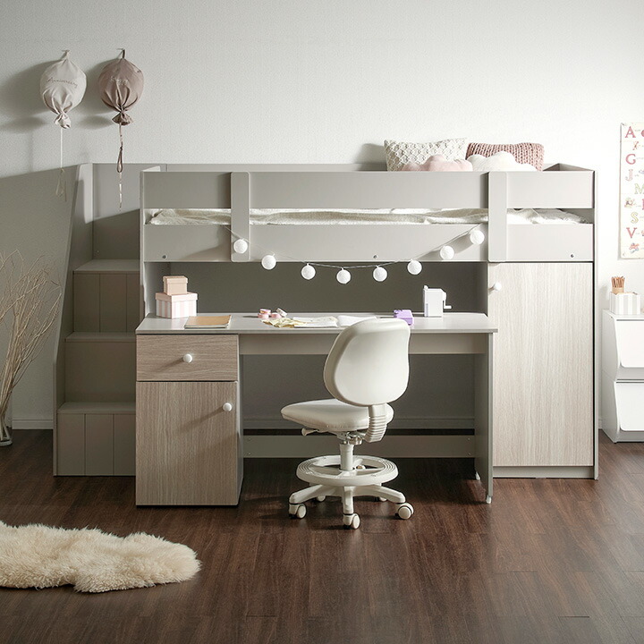 楽天市場】ロフトベッド システムベッド システムベット 階段付き