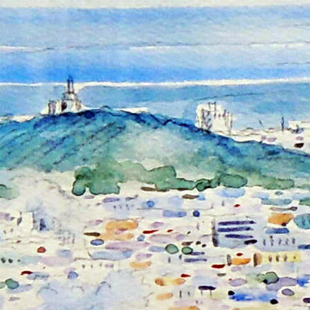 楽天市場】絵画 水彩画 別府湾 高崎山 (滝川英彦) 送料無料 【肉筆