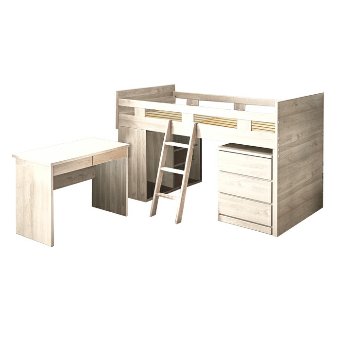 楽天市場】ベッド ロフト ベッド システム ベッド デスク チェスト