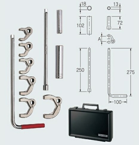 楽天市場】カクダイ 立形金具しめつけ工具セット(ケース入り) 603-400