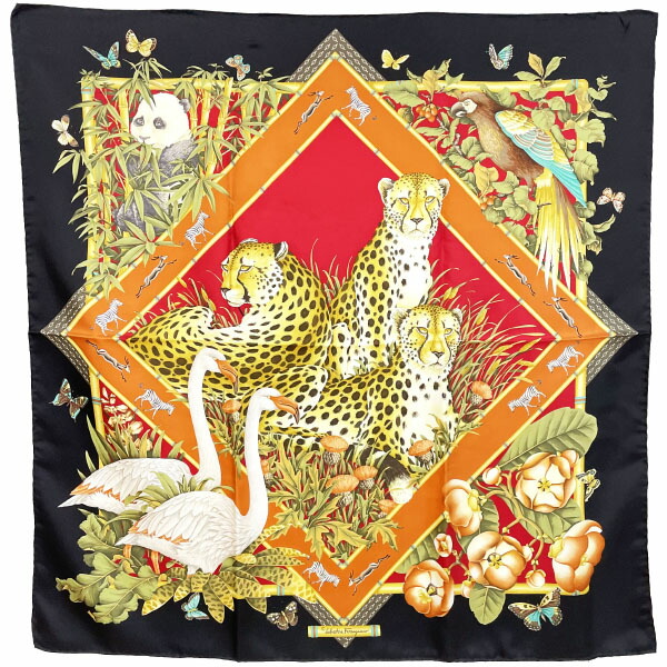 楽天市場】サルバトーレ フェラガモ スカーフ アニマルプリント 大判
