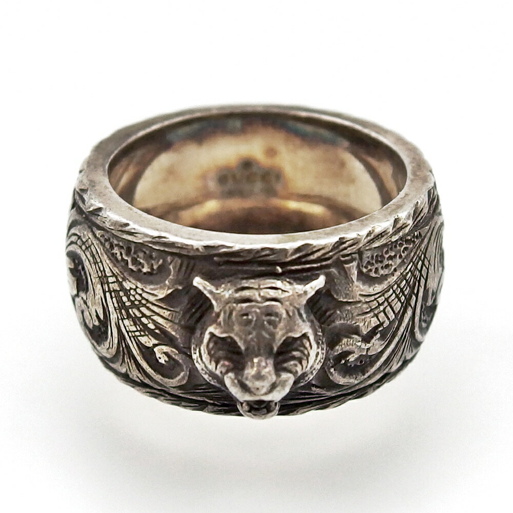 楽天市場】【中古】GUCCI グッチ タイガーヘッドリング AG925 シルバー