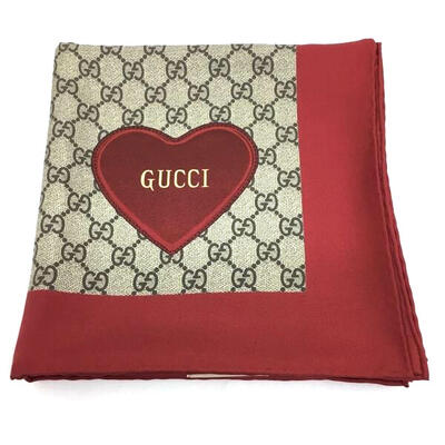 楽天市場】GUCCI【グッチ】・特上品・シルクスカーフ バレンタイン限定