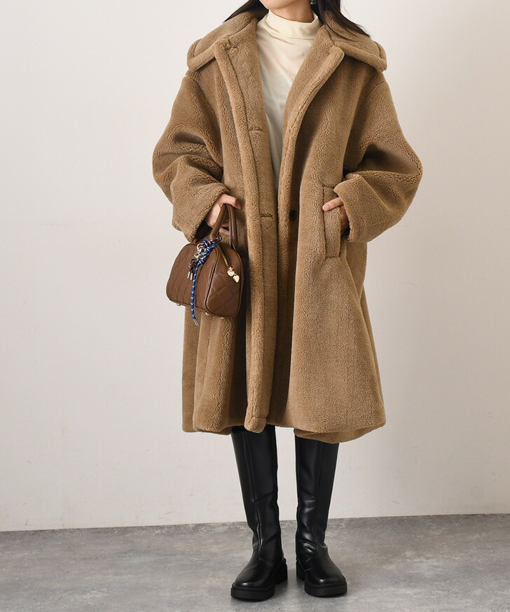 楽天市場】送料無料 ロング丈Aラインテディボアコート レディース