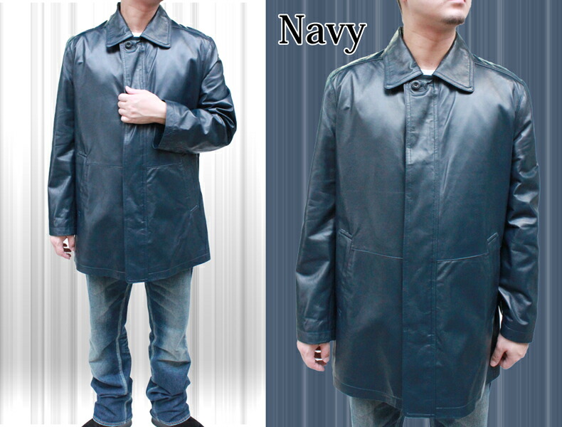 楽天市場】有名ブランド レザーコート メンズ ステンカラー ラム