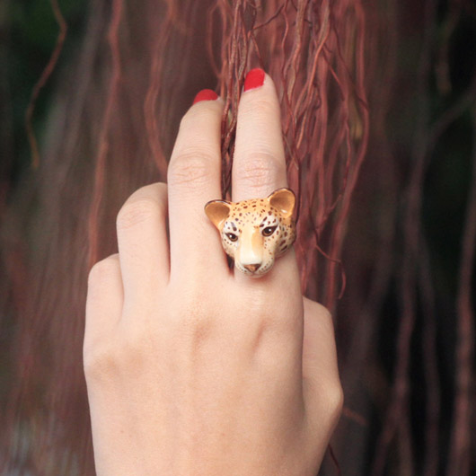 楽天市場】リング アニマル とっても キュート な レオパルド 豹 の