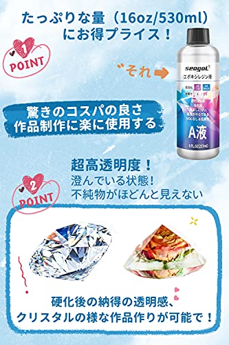 楽天市場】エポキシ樹脂 - 二液性レジン液 大容量530g/16oz ハード